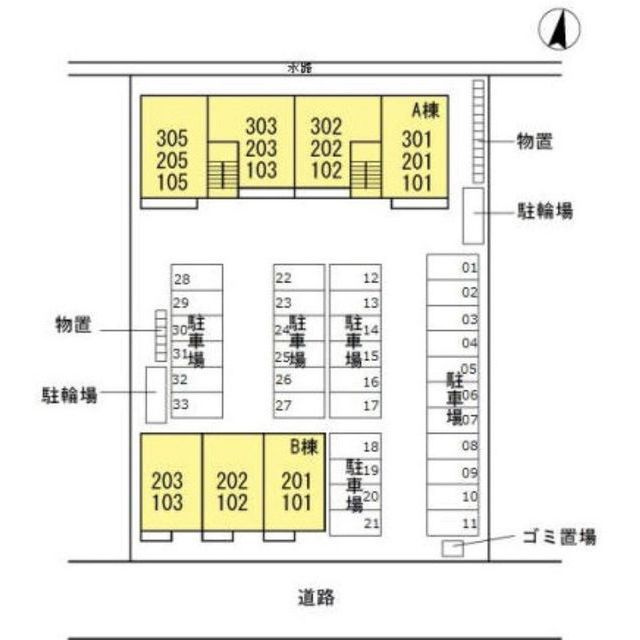 プレジール　Ａ棟の駐車場