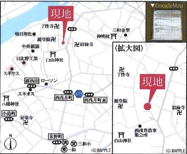 西尾西浅井町第1期　全4棟・2号棟のその他|現地案内図です。
