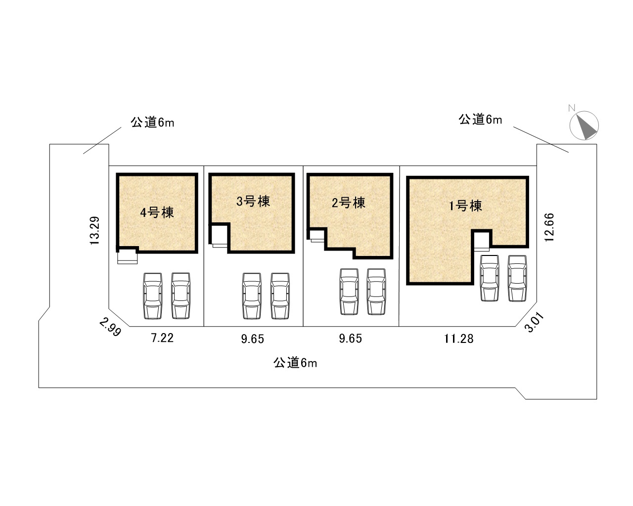 碧南市権現町第2　新築一戸建の区画図|駐車場並列２台可能