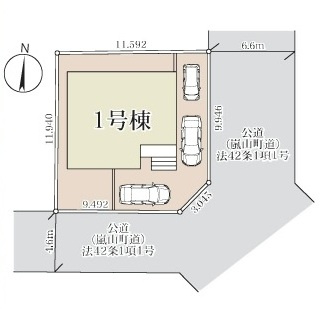 【仲介手数料無料】新築戸建　嵐山町志賀274-41（全1棟）の区画図