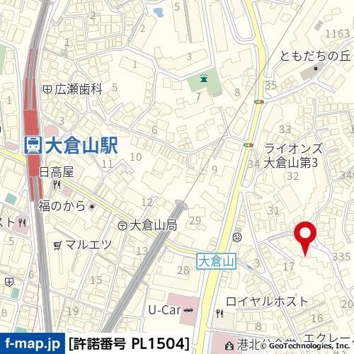 グローリア初穂大倉山の地図