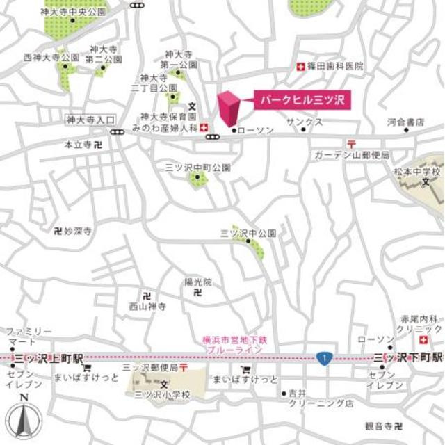 パークヒル三ツ沢の地図