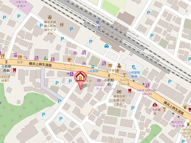 横浜市港北区小机町のアパートの地図