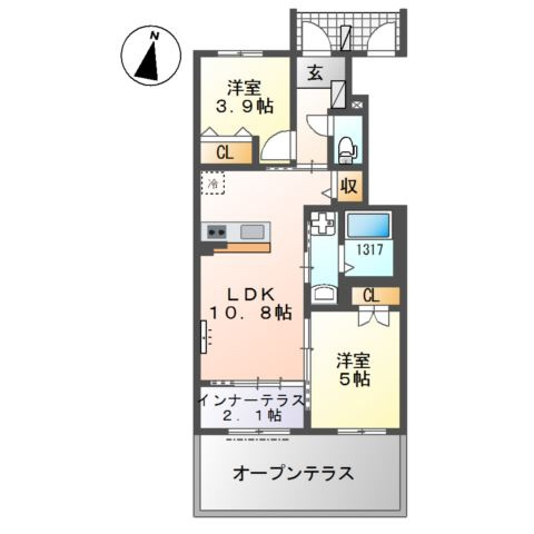 【間取り】 | ローズハイツ福岡