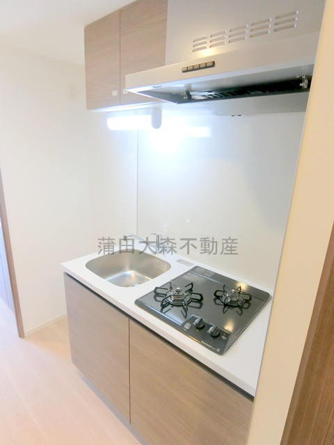 Augusta　Residence大森（オーガスタレジデンス）のキッチン|２口ガスコンロのシステムキッチン