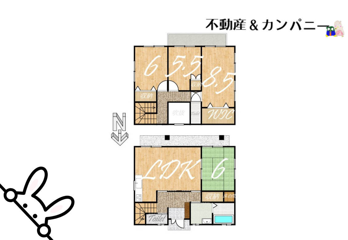水泥町の中古のおうち　松山市水泥町中古戸建の間取り|メーターモジュールのおうちです！！

