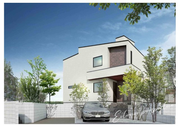 江の島を望める新築モダン邸宅の画像