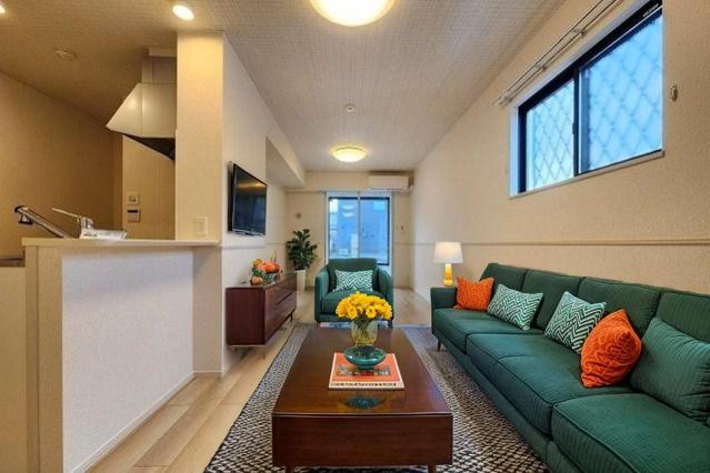 ノーブル柏Bの居間・リビング|CGで家具等を配置したもので、家具等は含まれません。※同施工会社、同型タイプです