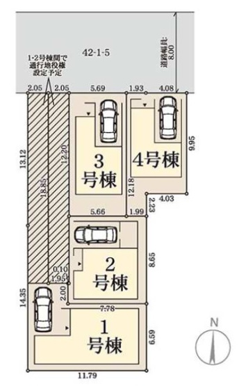 【区画図】 | 平野区加美鞍作3丁目　【2号棟/全4棟】 | 【全4棟】全棟、お気軽にお問い合わせ下さい♪
