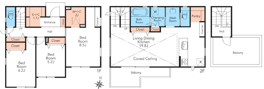 茅ヶ崎市小和田3丁目　新築戸建の間取り