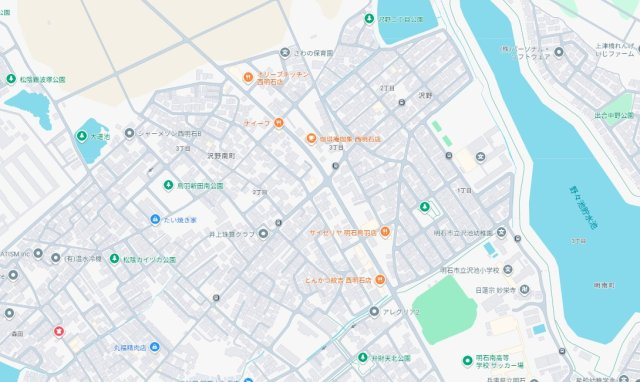 明石市沢野　新築一戸建ての地図