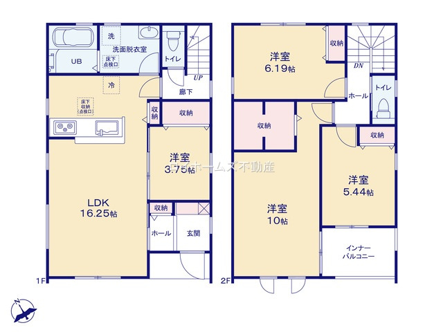 【間取り】 | 海部郡大治町大字西條字西之割77-1『仲介料無料』新築戸建て | 1号棟