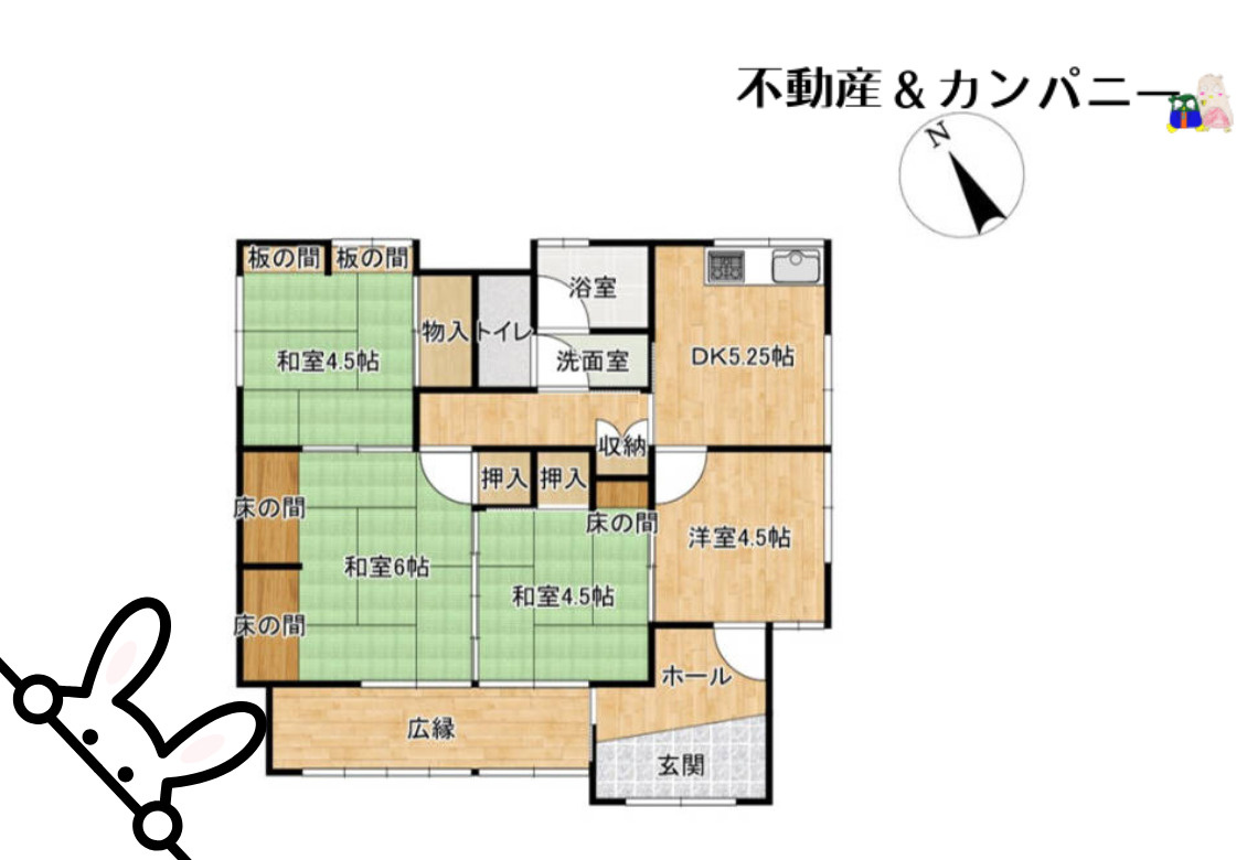 松前町筒井中古戸建の間取り