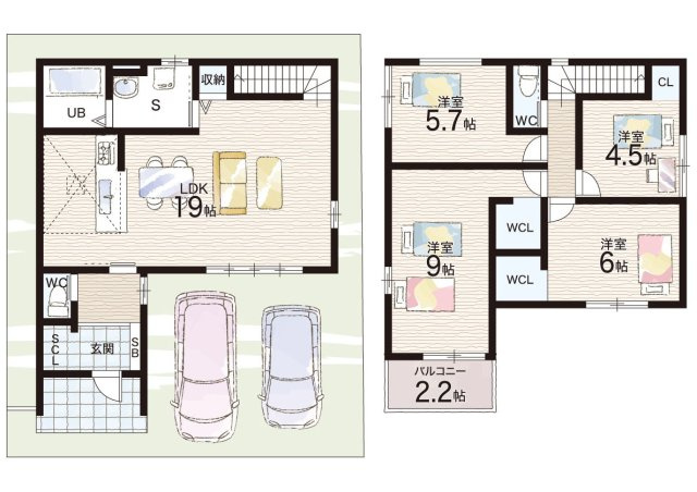 加古郡播磨町東本荘　第1期　新築一戸建ての間取り|3号地