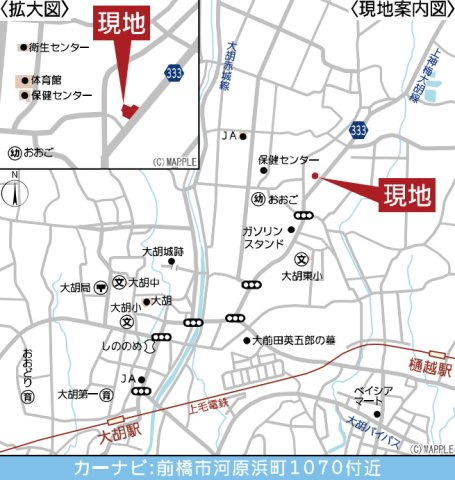 前橋市河原浜町第3　２号棟(全４棟)　クレイドルガーデン　新築建売分譲の地図