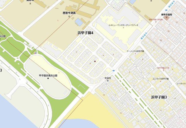 西宮市浜甲子園4丁目　中古戸建の地図