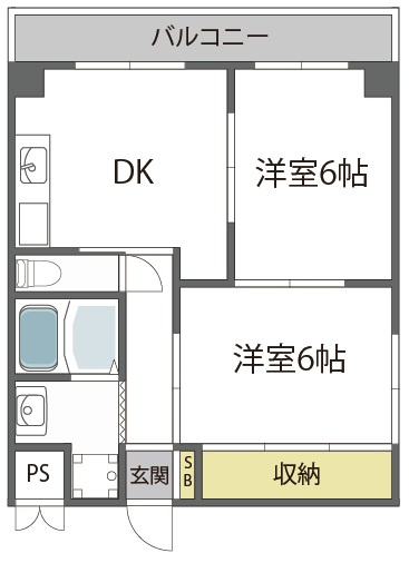 久一ハイツⅡの区画図