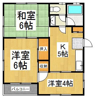 市川コーポ２の間取り