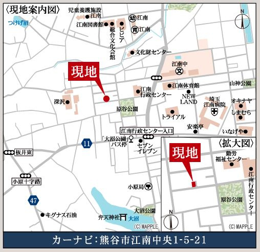 熊谷市江南中央第３　の地図|現地案内図