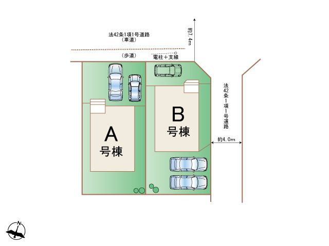 福岡市西区泉３丁目　新築戸建の区画図