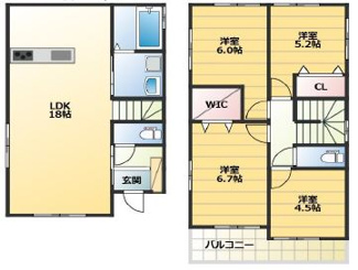 【間取り】 | 新築戸建　神戸市西区伊川谷潤和 | ４ＬＤＫ