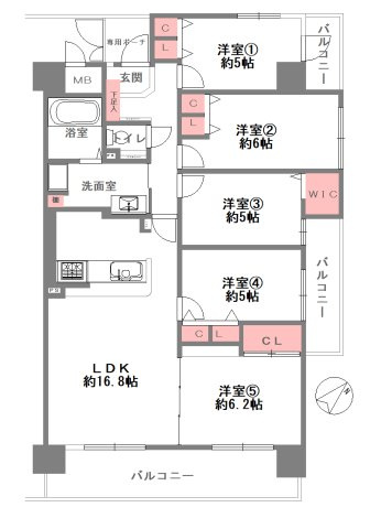 【間取り】 | ファミールハイツ八尾A棟 | 【三方角住戸！室内水廻り設備一新！全面リフォーム済み☆食洗機・浴室乾燥機完備☆安心の新調設備保証付き☆玄関ポーチ付き♪南東向きバルコニー☆全居室窓あります☆】
