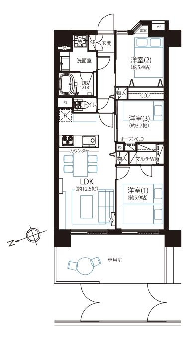 朝日シティパリオ高井戸の間取り