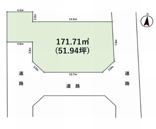 【土地図】 | 【仲介手数料０円】伊勢原市沼目3丁目　土地（売地） | 伊勢原市沼目3丁目　土地（売地）