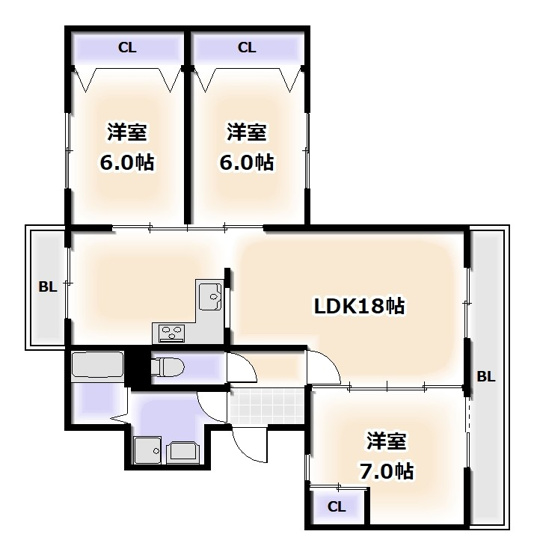 【間取り】 | アルボール西道頓堀