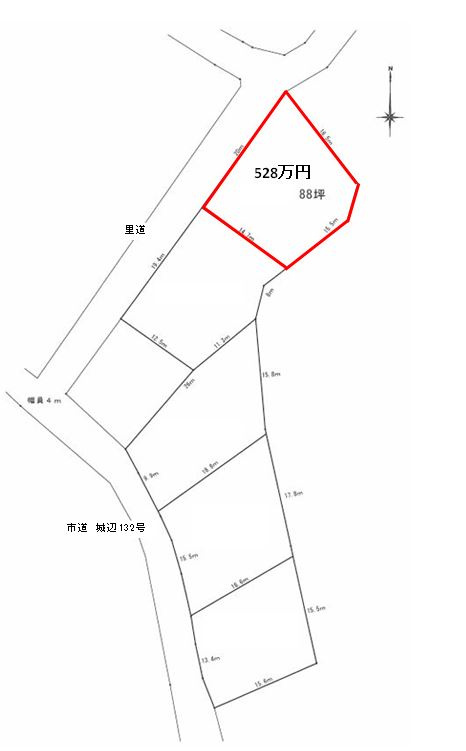 宮古島市城辺字砂川1168　⑤の区画図