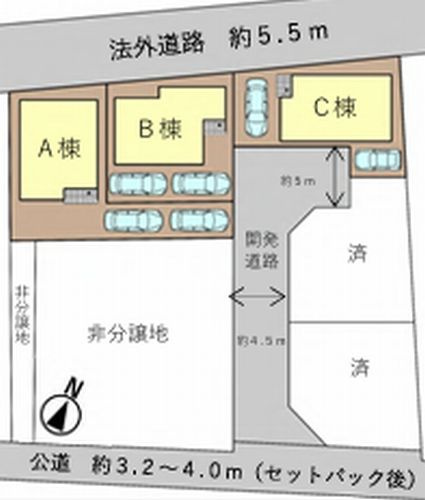 【区画図】 | 【仲介手数料０円】海老名市下今泉4丁目　新築一戸建て　全3棟 | 【仲介手数料０円】海老名市下今泉4丁目　新築一戸建て　全3棟
