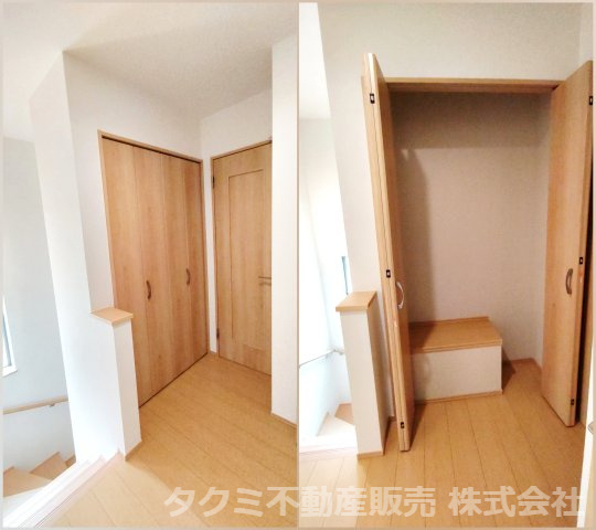 神戸市垂水区城が山　新築一戸建の展望|２階階段横の便利な収納付