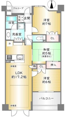 【間取り】 | K51327-ﾛｰﾚﾙｺｰﾄ京都北野