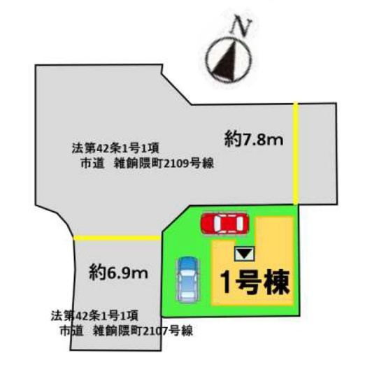 【区画図】 | 大野城市雑餉隈町1丁目1期　1号棟（全1棟）【仲介手数料無料・0円】 | 区画図です。