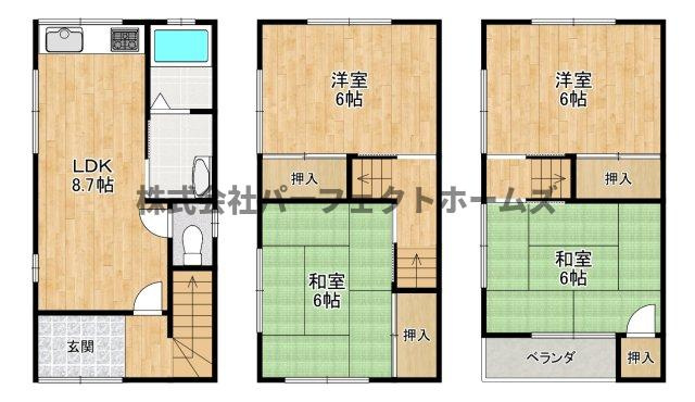錦町戸建　賃貸の間取り