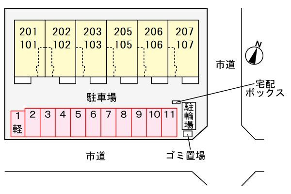 シャンポール砂田の駐車場