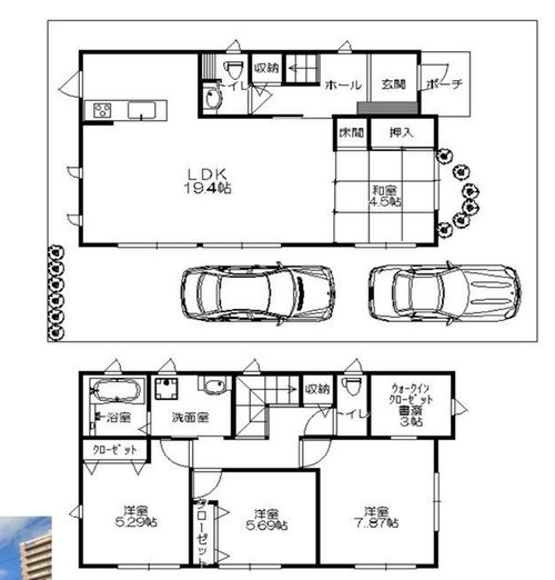 浜甲子園４丁目　中古戸建の間取り