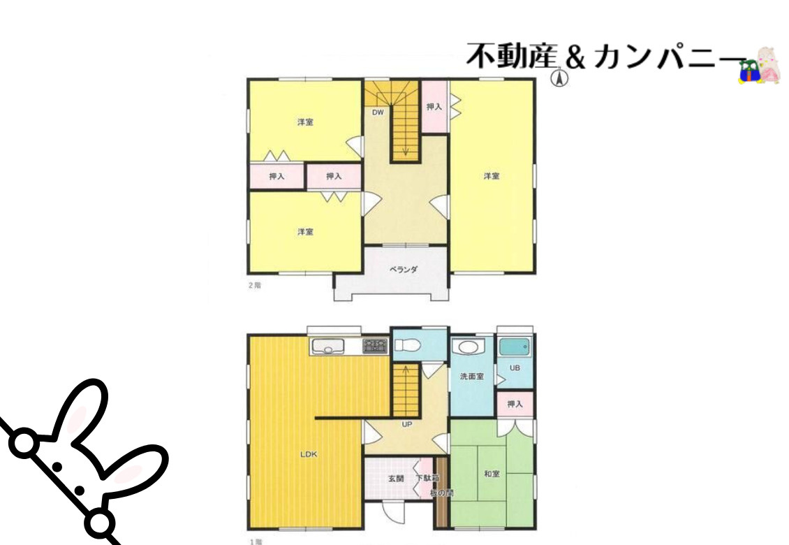 東温市則之内甲の中古一戸建の間取り