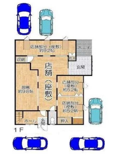久御山町下津屋川原店舗の間取り
