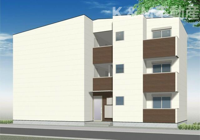 ジーメゾン柏藤心の外観パース|こちら、外観パースです
