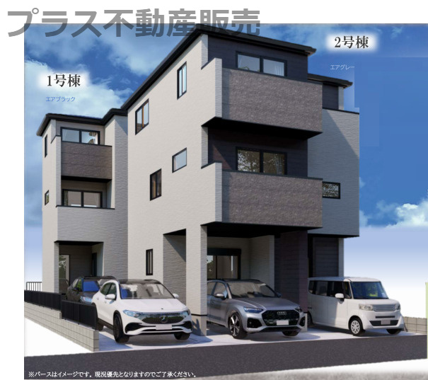 【外観】 | 大野城市白木原4丁目1期　1号棟（全2棟）【仲介手数料無料・0円】 | 完成イメージの外観パースです。