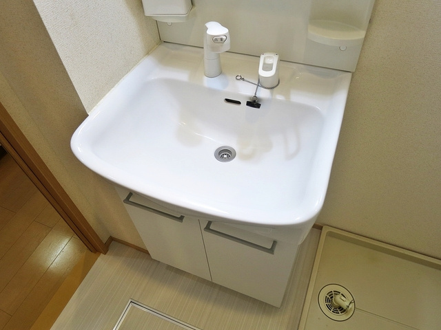 グランフィールドⅢの洗面所|嬉しい温水シャワー付洗面化粧台