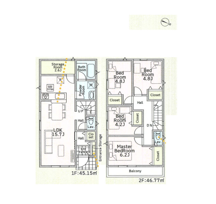 さいたま市西区土屋　第3　新築一戸建て　クレイドルガーデン　04の間取り|さいたま市西区土屋　第3　新築一戸建て　クレイドルガーデン　04、4SLDK、土地面積100.01m2、建物面積91.92m2