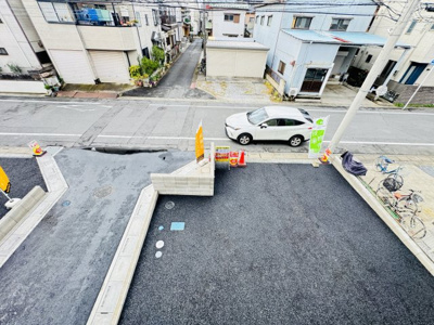 【展望】 | 三郷市戸ケ崎３丁目新築戸建【戸ヶ崎小学校：5分】 | バルコニーより南西側眺望・南西側道路につき日当たり良好♪