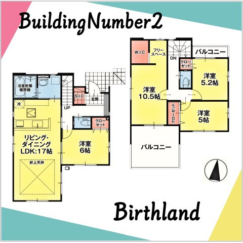 新築戸建・新築建売　郡山市安積町笹川字北向【ZEH水準住宅】の外観パース|外観予想図