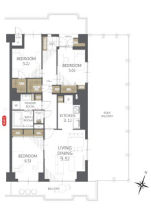 【間取り】高品ハイツ１号棟 