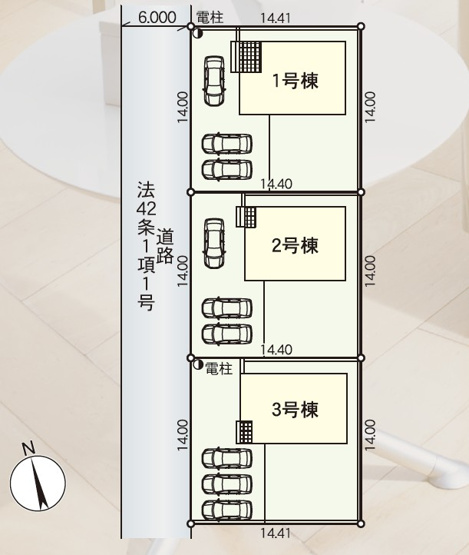 【区画図】 | 新築分譲住宅　山形市浜崎　第3　全3棟 | 全3棟の分譲住宅です♪