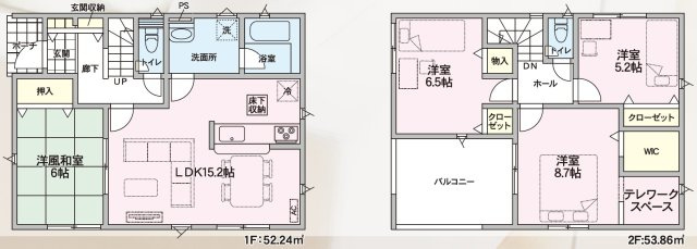 【間取り】 | 新築分譲住宅　山形市浜崎　第3　全3棟 | （3号棟）、価格２79０万円、３ＬＤＫ、土地面積２０１．６４ｍ２、建物面積１０３．６８ｍ２