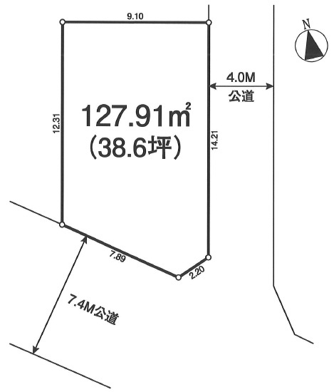 川越市小室　売地の土地図