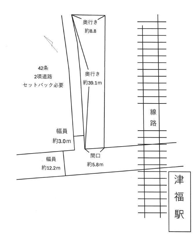 久留米市津福本町　売り土地の土地図